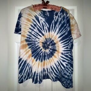 True Craft Tie-Dye T-Shirt – Navy, Tan & White – XL